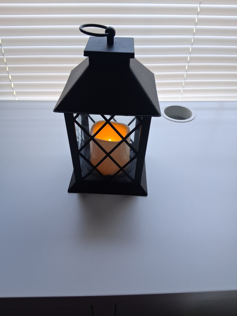 Hobby Lobby Black Metal Lantern with Warm LED Candle